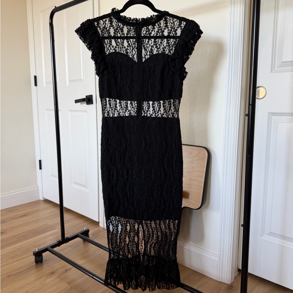 Black midi dress